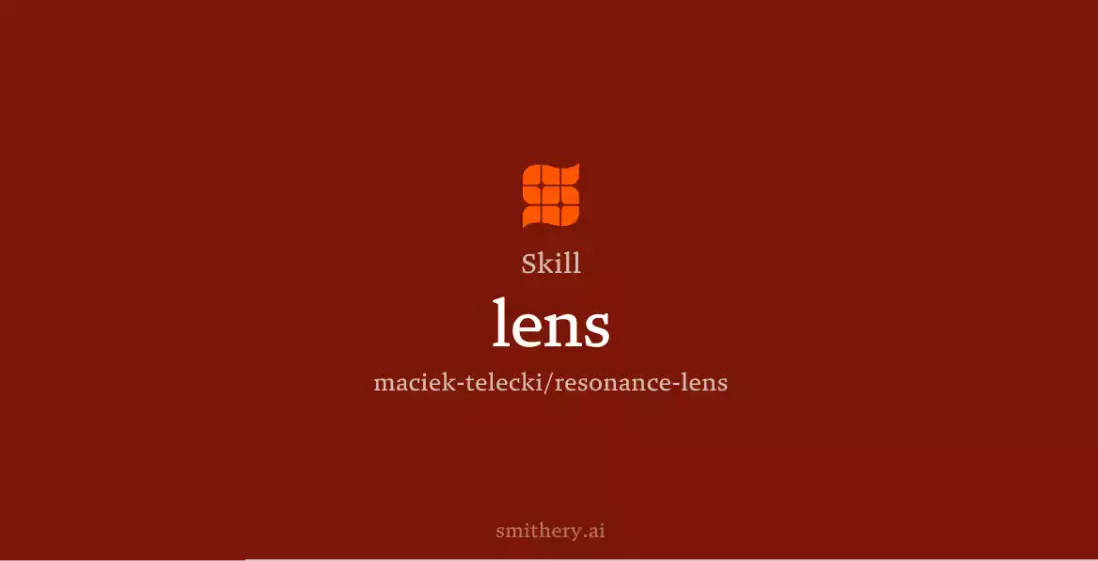 Strona skilla Resonance Lens na platformie Smithery – maciek-telecki/resonance-lens