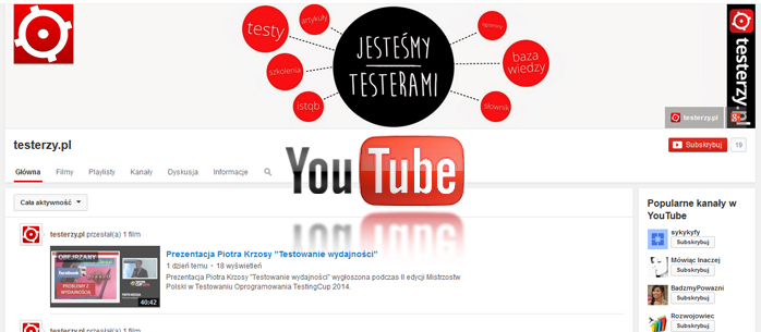 Kanał testerzy.pl na YouTube
